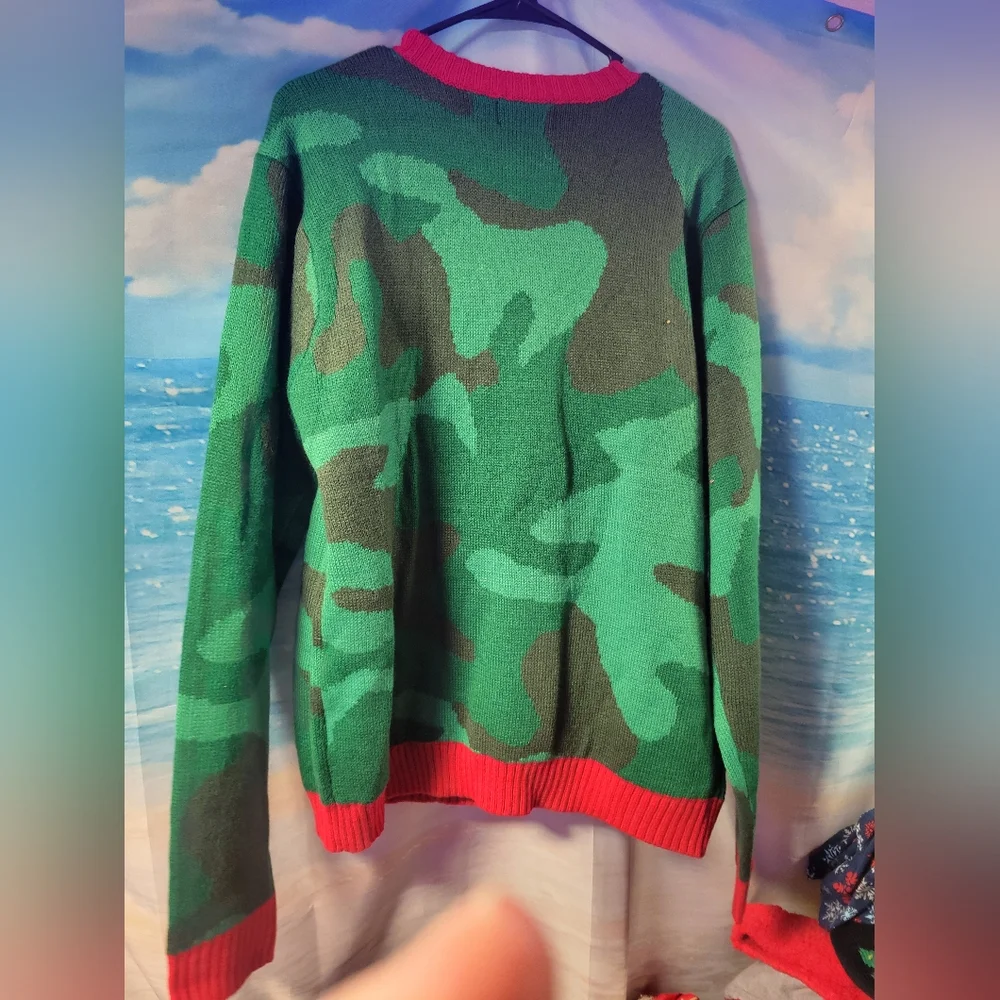 Blizzard Bay NWOT Reindeer Christmas Sweater With Drink Holder Size Large Unisex